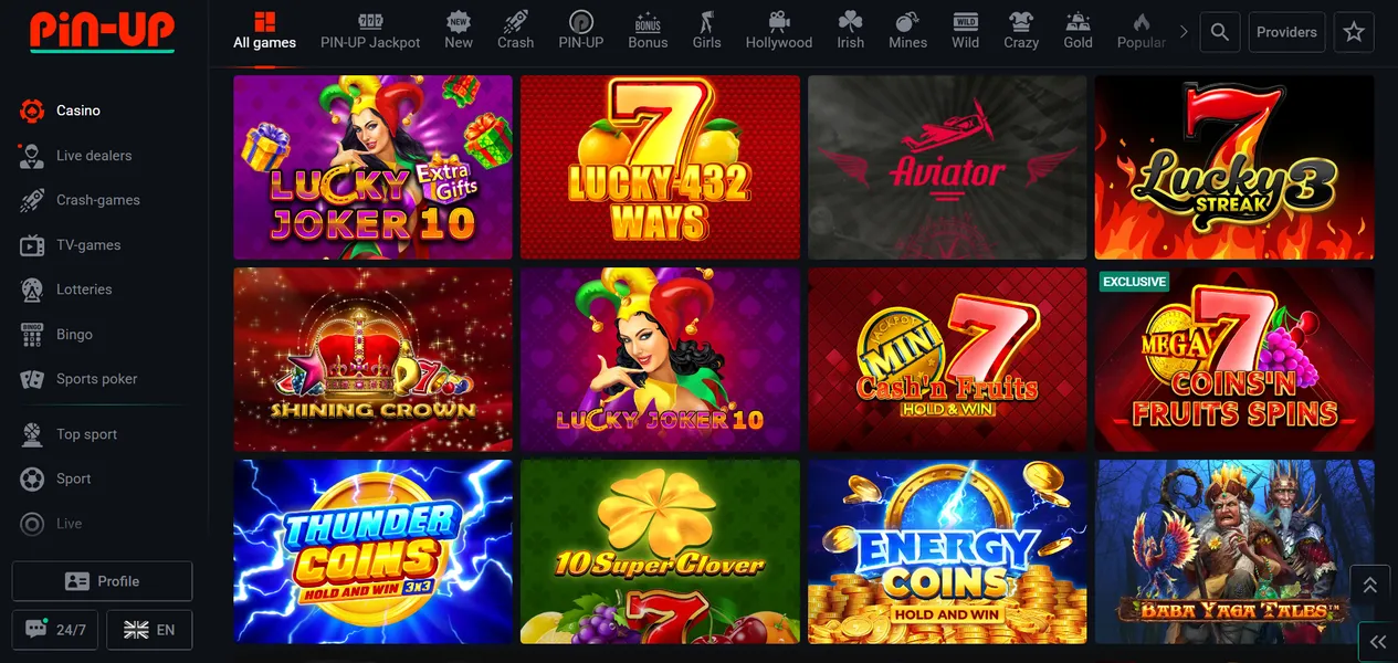 Pin-Up’ta oyun çeşitliliği: casino ve slot seçenekleri Pin-Up’ta oyun çeşitliliği